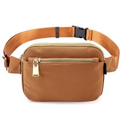 SSWERWEQ Crossbody Bag Men Waist Pack Belt Bag with Adjustable Strap for Outdoors Workout Traveling Camping Phone Pouch (Color : Tan) von SSWERWEQ