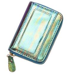 SSWERWEQ Geldbeutel Damen Coin Purse Personalized Double Color Symphony Litchi Pattern Ladies Wallet Card Holder Credit Card Case Coin Purse Luxury Bag (Color : Green) von SSWERWEQ