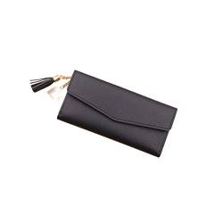 SSWERWEQ Geldbeutel Damen Geldbörsen Leder Brieftaschen Frauen Lange Quaste Clutch Telefon Brieftaschen Kreditkarteninhaber Geldtasche von SSWERWEQ