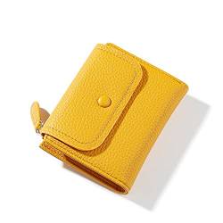 SSWERWEQ Geldbeutel Damen Kleine PU-Leder Frauen Brieftasche Mini Dame Münze Geldbörse Tasche Gelb Weibliche Brieftasche Mädchen Geldbörse Frauen Geldbörse (Color : Yellow) von SSWERWEQ