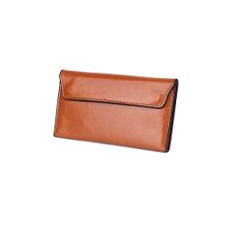 SSWERWEQ Geldbeutel Damen Leder Frauen Geldbörsen Mode Clutch Brieftasche Weibliche Geldbörse Tasche Klemme Für Phone Bag Lange Dame Handy Kartenhalter (Color : Orange) von SSWERWEQ