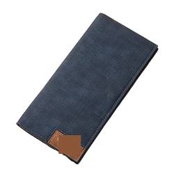SSWERWEQ Geldbeutel Damen MenSlim for Vintage Leather Wallets Thin Male Porte Feuille Billetera Mens Wallet Masculina (Color : Blue) von SSWERWEQ