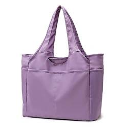 SSWERWEQ Handtasche Frauen Sport Fitness Bag Oxford Yoga Gym Reise Duffle Handtasche wasserdichte Große Kapazität Schulter Wochenende Tasche Yoga Matte Tasche (Color : Purple) von SSWERWEQ