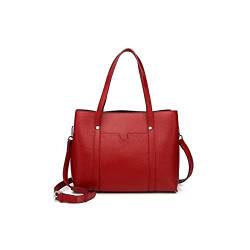 SSWERWEQ Handtasche Leder frauen tasche große kapazität dame handtasche frauen leder totes tasche casual frauen shouder tasche (Color : Red) von SSWERWEQ
