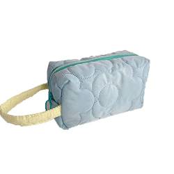 SSWERWEQ Kosmetikbeutel Fabric Makeup Toiletry Bag for Women Candy Cosmetic Organizer Cute Wrist Make Up Pouch Portable (Color : Blue) von SSWERWEQ