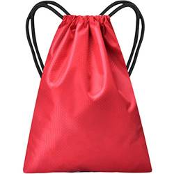 SSWERWEQ Reisetaschen Outdoor-Sporttasche für Frauen Fitness Wasserdicht Fitness Yoga Tasche Nylon Strand Schwimmen Rucksäcke Kordelzug Gym Rucksack Frau (Color : S Red) von SSWERWEQ