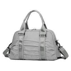 SSWERWEQ Reisetaschen Sporttasche für Damen mit hoher Kapazität und Schuhfach, Outdoor-Reisetasche, wasserdichte Sport-Trainingstasche, Fitness-Yoga-Pack (Color : Light Grey) von SSWERWEQ