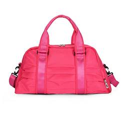 SSWERWEQ Reisetaschen Sporttasche für Damen mit hoher Kapazität und Schuhfach, Outdoor-Reisetasche, wasserdichte Sport-Trainingstasche, Fitness-Yoga-Pack (Color : Rose red) von SSWERWEQ