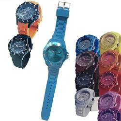 Stakmann Quarz-Armbanduhr für Damen und Herren, Unisex, mit Armband aus Silikon, Durchmesser 44 mm, leuchtende Zeiger und rotierende Scheibe in verschiedenen Farben von STAKMANN