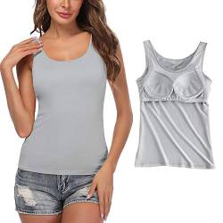 STARBILD Damen unterhemden & BH-Hemden mit Eingebauter Cups Tank Tops, Dunkelblau S von STARBILD