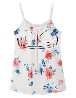 STARBILD Spaghetti Top Damen Top Mit Unterhemd BH-Hemd Basic Tank Tops U-Ausschnitt Oberteile Bequeme Frauen Shirt Lang Sommer Shirts Top Floral Print 2XL von STARBILD