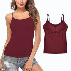 STARBILD Unterhemden Damen 3 Stück BH-Hemd Spaghettiträger Basic Top Unterhemd Verstellbarer Spaghetti Strap Cami BH Bügelloser Gepolstert Tank Tops von STARBILD