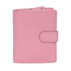 STARHIDE® Damen Echtes Leder Brieftasche Geldbörse Mit Seitlich Gesicherte Reißverschluss Münze Tasche & ID-Karte Fenster, Kommt Präsentiert In Einem Geschenkbox #5530 (Rosa) von STARHIDE