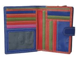 STARHIDE® Damen Weiche Leder Mehrfarbige Kompakte Brieftasche Geldbörse Kreditkarten Schlüsseltaschen ID-Karte Tasche & Münztasche Kommt In Einem Geschenkbox #5535 (Blau) von STARHIDE