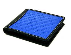 STARHIDE Herren Echtes Leder & Kohlefaser Schlanke Brieftasche Kommt Mit Einem Geschenkbox - 1165 Schwarz/Blau von STARHIDE