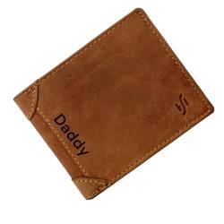 STARHIDE Herren-Geldbörse, RFID-blockierend, echtes Leder im Used-Look, dreifach gefaltet, 1145, Braun (personalisiert), 11.5cm (Length) x 9.5cm (Height) x 1.6cm (Width), Vintage von STARHIDE