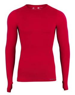 Baselayer Longsleeve Unterzieh-Shirts Langarm Seamless - WARM UP - | Farbe: Rot | Grösse: L/XL von STARK SOUL