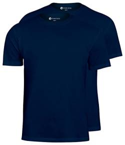 STARK SOUL® T-Shirt 2er Pack, Baumwolle, Rundhalsschnitt | Marineblau | Größe XL von STARK SOUL