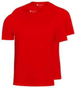 STARK SOUL® T-Shirt 2er Pack, Baumwolle, Rundhalsschnitt | Rot | Größe XL von STARK SOUL