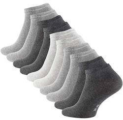 STARK SOUL 10 Paar Essentials Sneaker Socken, Baumwolle, Grautöne, Gr. 47-50 von STARK SOUL