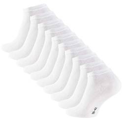 STARK SOUL 10 Paar Essentials Sneaker Socken, Baumwolle, weiss, Gr. 43-46 von STARK SOUL