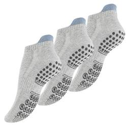 STARK SOUL 3 Paar Damen Sneaker Socken, Sportsocken mit ABS-Sohle grau-melange, Größe: 35-38 von STARK SOUL