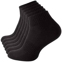 STARK SOUL 6 Paar Unisex Sportsocken Quarters Lauf- und Funktionssocken mit Frotteesohle, schwarz von STARK SOUL