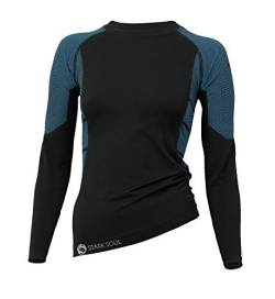 STARK SOUL Damen Ski Funktionswäsche, Outdoor Unterwäsche (L/XL Hemd türkis/schwarz) von STARK SOUL