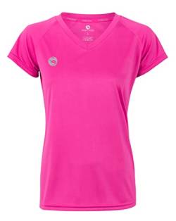 STARK SOUL Damen Sport Shirt Fitness T-Shirt vital, Kurzarm Funktionsshirt, Atmungsaktiv Schnelltrocknendes Trainingsshirt - Pink - L von STARK SOUL