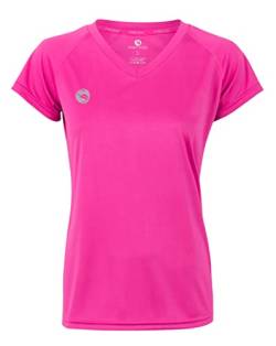 STARK SOUL Damen Sport Shirt Fitness T-Shirt vital, Kurzarm Funktionsshirt, Atmungsaktiv Schnelltrocknendes Trainingsshirt - Pink - XL von STARK SOUL