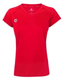 STARK SOUL Damen Sport Shirt Fitness T-Shirt vital, Kurzarm Funktionsshirt, Atmungsaktiv Schnelltrocknendes Trainingsshirt - Rot - M von STARK SOUL