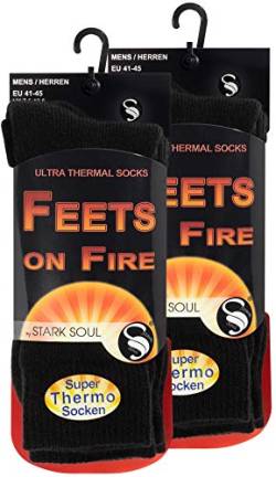 STARK SOUL FEETS on FIRE - 2 Paar Herren Ultra Thermo Socken, Warme Winter Socken, Schwarz, Gr. 41-45 von STARK SOUL