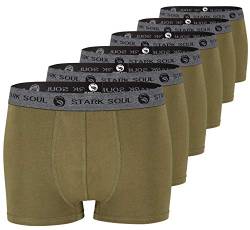 STARK SOUL Herren Boxershorts | Hipster im 6er Pack | Baumwoll-Unterhosen für Männer in Größe L, Khaki von STARK SOUL