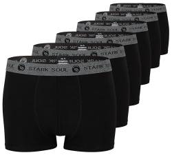 STARK SOUL Herren Boxershorts | Hipster im 6er Pack | Baumwoll-Unterhosen für Männer in Größe L, Schwarz von STARK SOUL