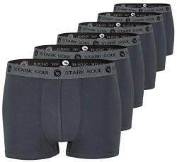 STARK SOUL Herren Boxershorts | Hipster im 6er Pack | Baumwoll-Unterhosen für Männer in Größe XXL, Dunkelgrau von STARK SOUL