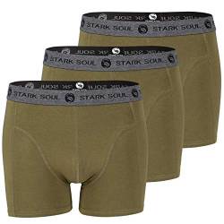 STARK SOUL Herren Boxershorts im 3er Pack | Retroshorts aus weicher Baumwolle | Khaki, Gr. XL von STARK SOUL