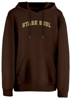 STARK SOUL Hoodie - Kapuzen-Sweater Unisex College | 270 GSM - innen angeraut - Baumwolle braun Gr M von STARK SOUL