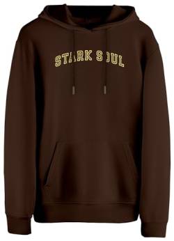 STARK SOUL Hoodie - Kapuzen-Sweater Unisex College | 270 GSM - innen angeraut - Baumwolle braun Gr XL von STARK SOUL