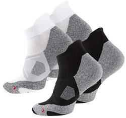 STARK SOUL Performance Sneaker Sportsocken (2 Paar), Damen & Herren, Kurze Funktionssocken, atmungsaktiv, Laufen, Joggen, Radsport, Fitness, Triathlon, Wandern, Schwarz&Weiss, Gr. 35-38 von STARK SOUL