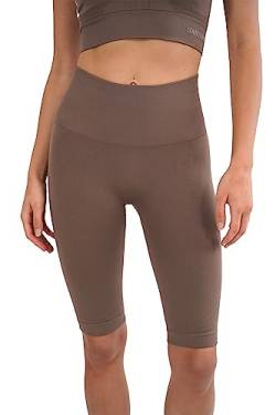 STARK SOUL Radler Shorts - High Waist für Damen - Deep Taupe, Größe M von STARK SOUL