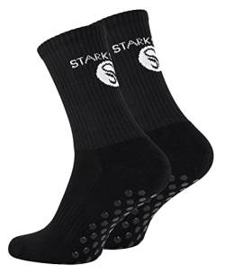 STARK SOUL Rutschfeste Sportsocken - Fußball Socken mit Anti-Rutsch-Sohle, für Damen und Herren | Schwarz | Größe: 35-38 von STARK SOUL