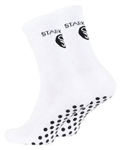 STARK SOUL Rutschfeste Sportsocken - Fußball Socken mit Anti-Rutsch-Sohle, für Damen und Herren | Weiss | Größe: 35-38 von STARK SOUL