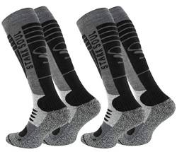STARK SOUL Ski Funktionssocken, Wintersport Socken mit Spezial Polsterung, 2 Paar (43/46, grau-schwarz) von STARK SOUL