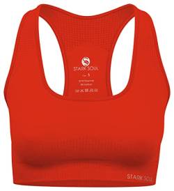 STARK SOUL Sport BH - herausnehmbare Cups, Medium Support | Luscious Red, Größe L von STARK SOUL