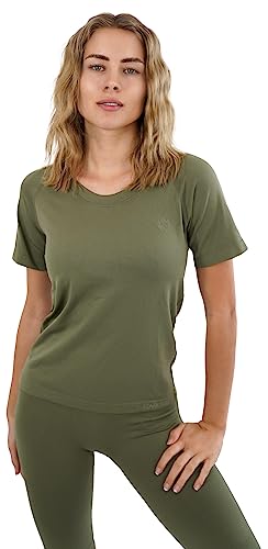 STARK SOUL Sport Shirt Damen Kurzarm Seamless - Racer - Laufshirt, Khaki, Größe: XL/XXL von STARK SOUL