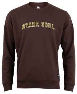 STARK SOUL Sweatshirt College Rundhals-Sweater Unisex | 270 GSM - innen angeraut - Baumwolle braun Gr M von STARK SOUL