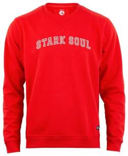 STARK SOUL Sweatshirt College Rundhals-Sweater Unisex | 270 GSM - innen angeraut - Baumwolle rot Gr S von STARK SOUL