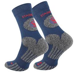 STARK SOUL Trekking Wandersocken für Damen & Herren, 2 Paar Atmungsaktive Gepolsterte Outdoor-Socken (Marine, 43-46) von STARK SOUL