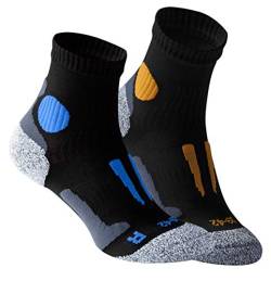 STARK SOUL Unisex 2074_A Socken, Schwarz-Blau + Schwarz/Orange, 39-42 von STARK SOUL