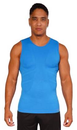Tanktop Unterzieh-Shirts Ärmellos Seamless - WARM UP -, Herren Sport Top | Farbe: Blau | Grösse: M/L von STARK SOUL
